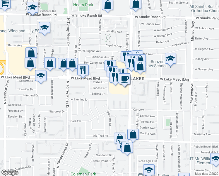 map of restaurants, bars, coffee shops, grocery stores, and more near 1913 Arpa Way in Las Vegas