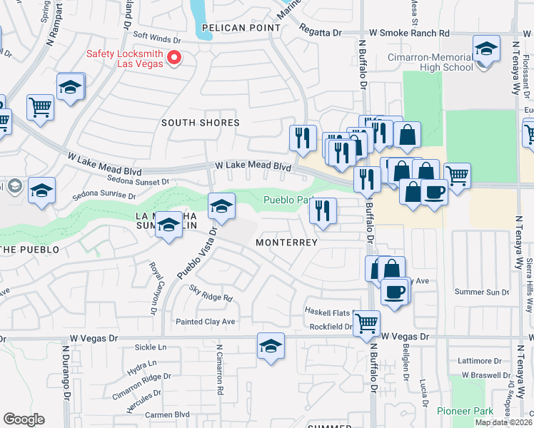 map of restaurants, bars, coffee shops, grocery stores, and more near 7824 Silver Plateau Avenue in Las Vegas