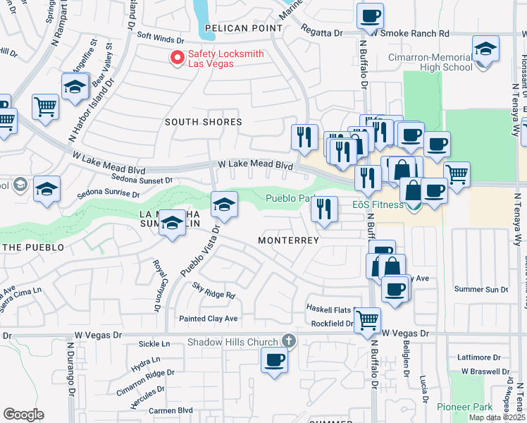 map of restaurants, bars, coffee shops, grocery stores, and more near 7844 Silver Plateau Avenue in Las Vegas