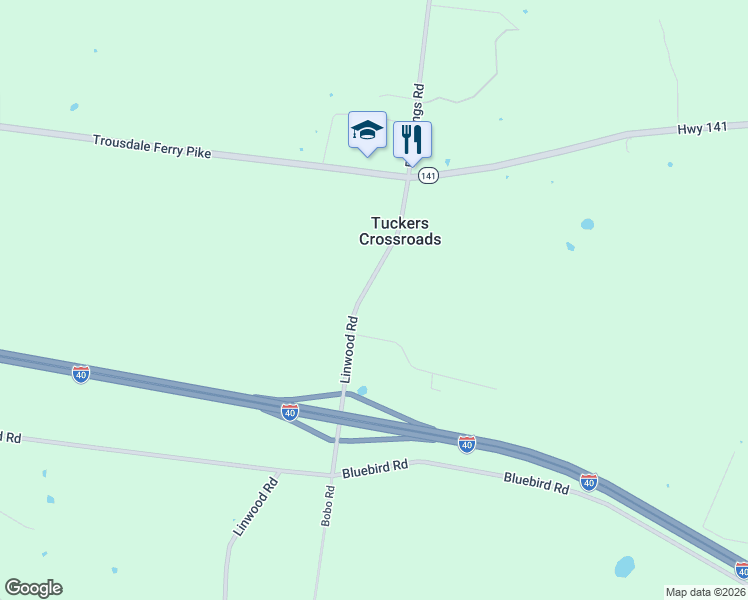 map of restaurants, bars, coffee shops, grocery stores, and more near 7658 Linwood Road in Lebanon