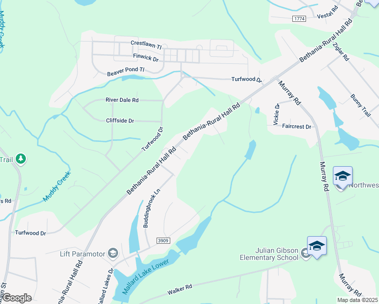 map of restaurants, bars, coffee shops, grocery stores, and more near 2275 Harvest Stone Lane in Winston-Salem