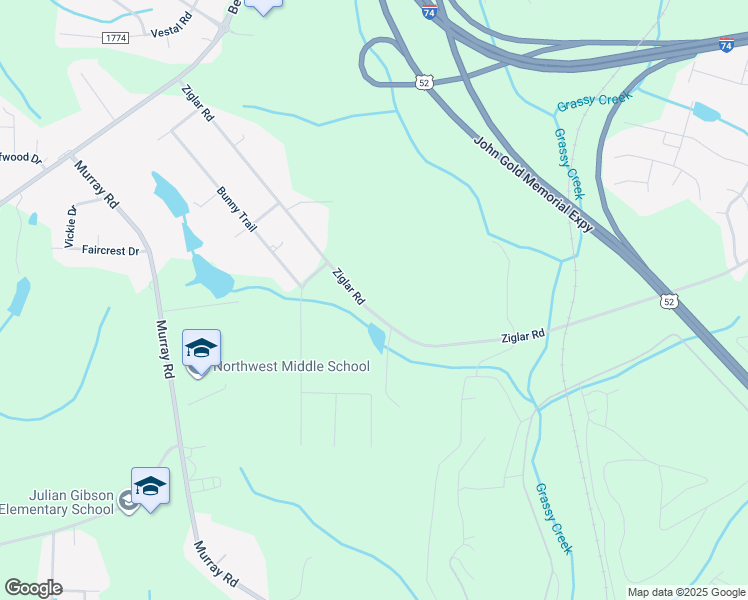 map of restaurants, bars, coffee shops, grocery stores, and more near 1145 Ziglar Road in Winston-Salem
