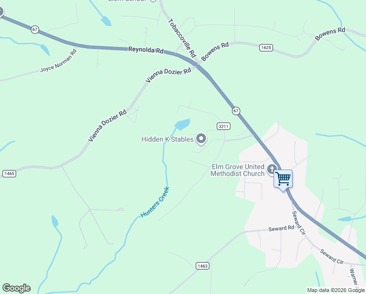 map of restaurants, bars, coffee shops, grocery stores, and more near 4725 Montford Rd in Pfafftown