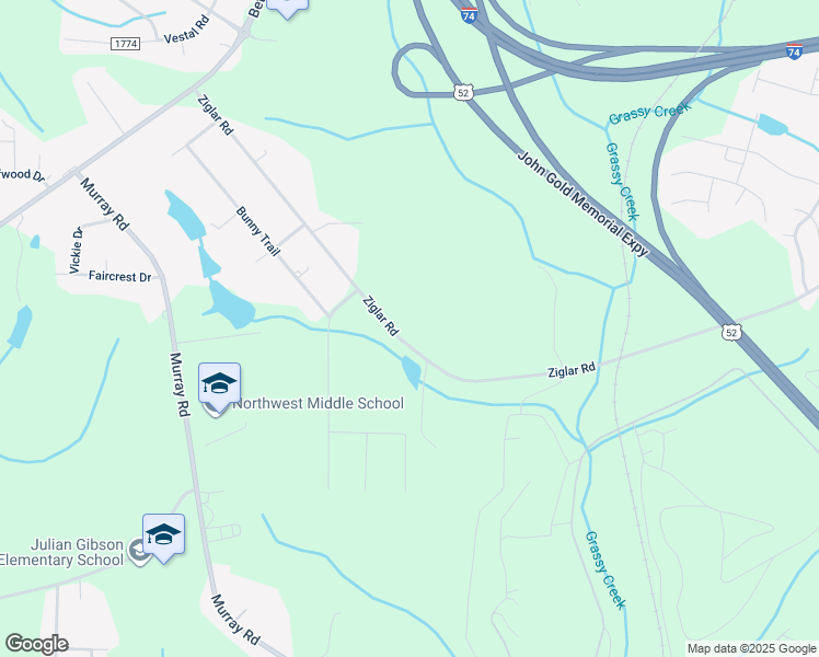 map of restaurants, bars, coffee shops, grocery stores, and more near 1145 Ziglar Road in Winston-Salem