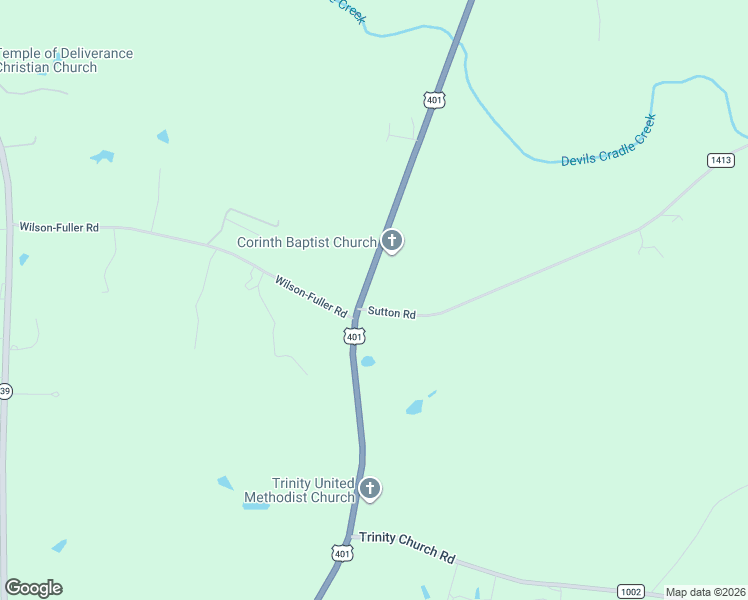 map of restaurants, bars, coffee shops, grocery stores, and more near 4514-4582 U.S. 401 in Louisburg