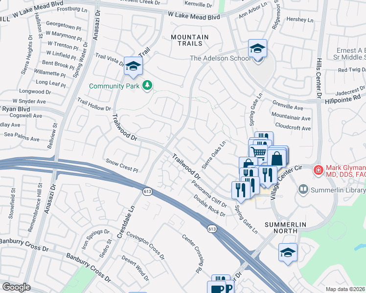 map of restaurants, bars, coffee shops, grocery stores, and more near 1804 Montvale in Las Vegas