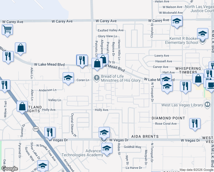 map of restaurants, bars, coffee shops, grocery stores, and more near 1953 Sangallo Street in Las Vegas