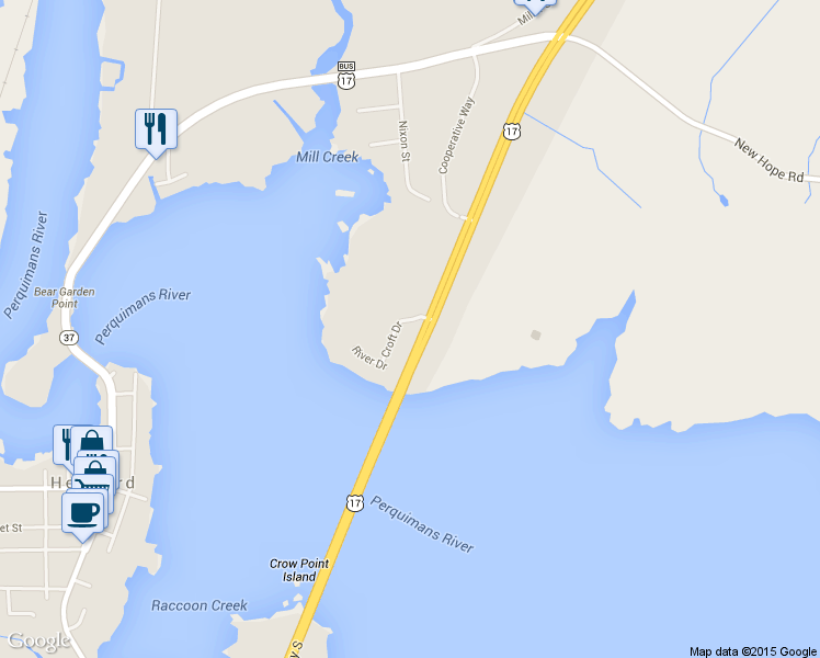 map of restaurants, bars, coffee shops, grocery stores, and more near 109 Croft Dr in Hertford
