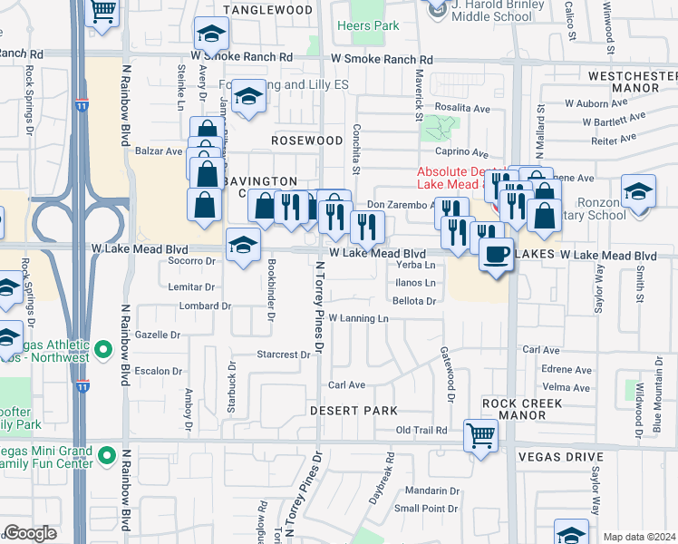 map of restaurants, bars, coffee shops, grocery stores, and more near 6368 Blue Twilight Court in Las Vegas