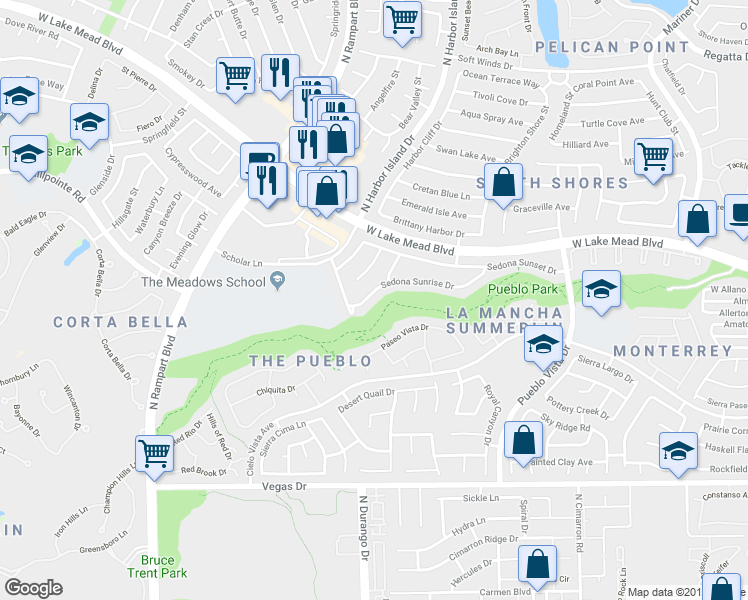 map of restaurants, bars, coffee shops, grocery stores, and more near 8317 Sedona Sunrise Drive in Las Vegas