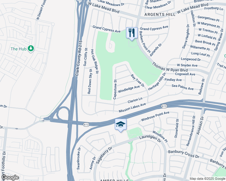 map of restaurants, bars, coffee shops, grocery stores, and more near 2021 Capestone Street in Las Vegas