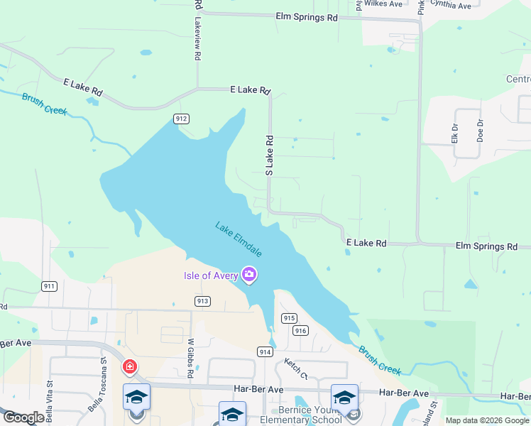 map of restaurants, bars, coffee shops, grocery stores, and more near 897 South Lake Road in Springdale