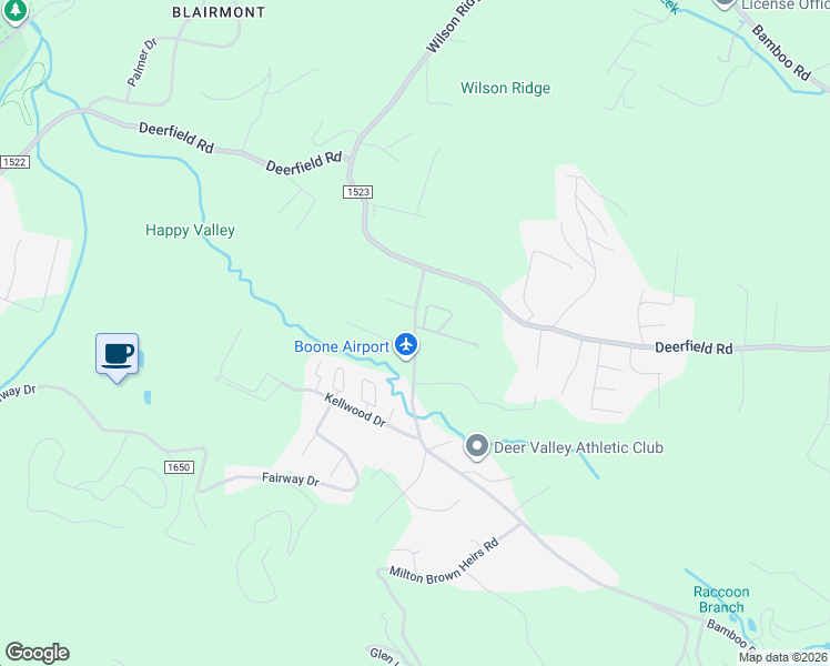 map of restaurants, bars, coffee shops, grocery stores, and more near 270 Bamboo Road in Boone