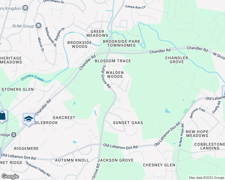 map of restaurants, bars, coffee shops, grocery stores, and more near 864 Tulip Grove Road in Nashville