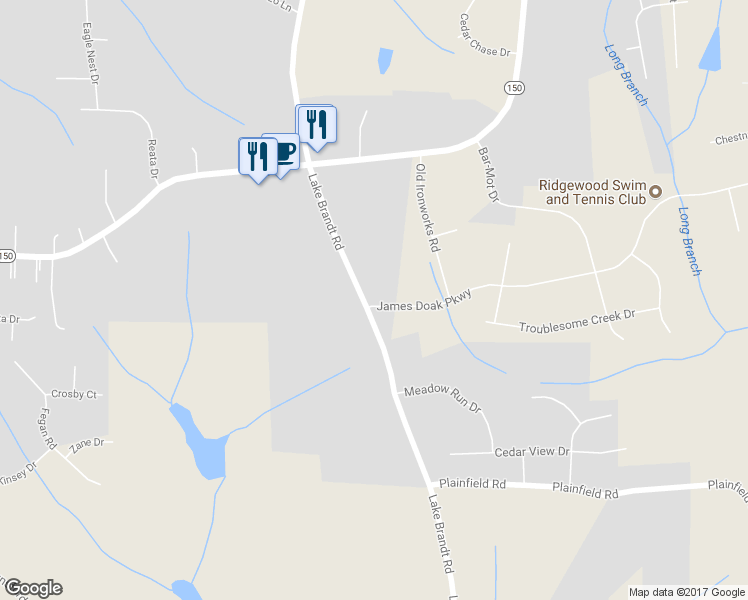 map of restaurants, bars, coffee shops, grocery stores, and more near 6148 Lake Brandt Road in Greensboro