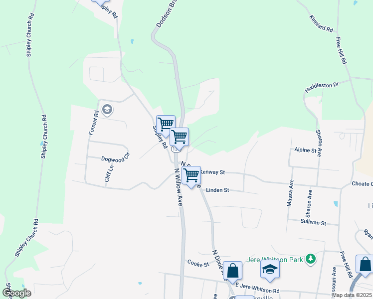 map of restaurants, bars, coffee shops, grocery stores, and more near 140 Pitts Drive in Cookeville