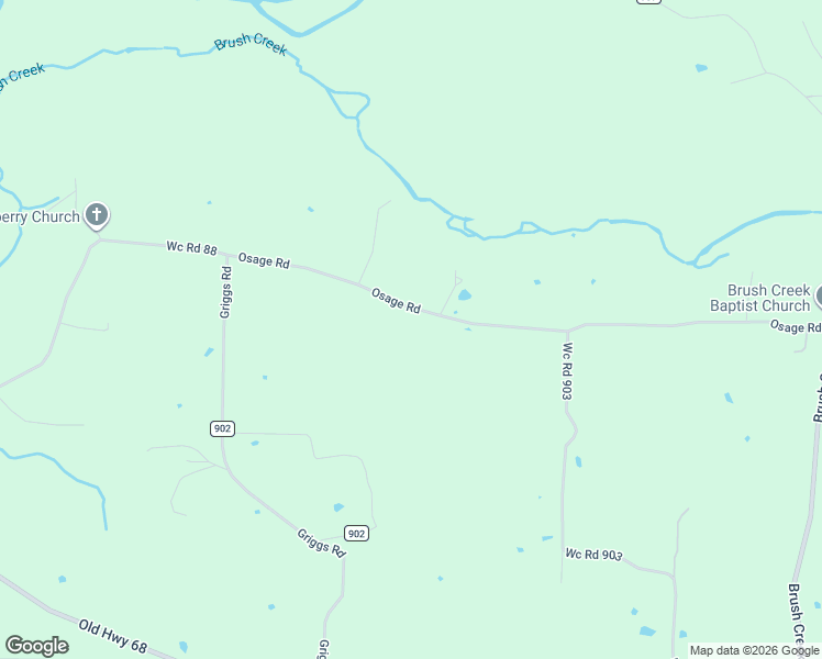 map of restaurants, bars, coffee shops, grocery stores, and more near 14395 Osage Road in Springdale