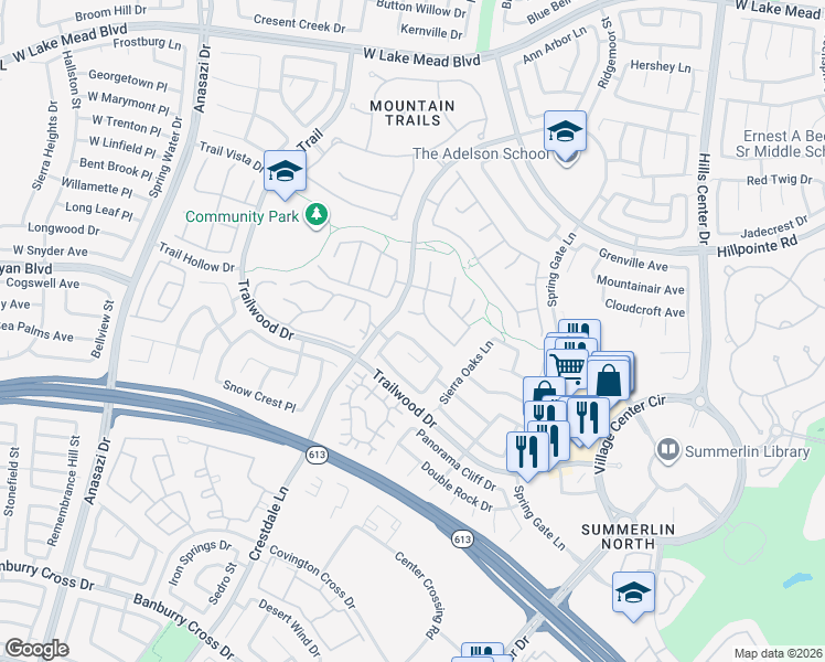 map of restaurants, bars, coffee shops, grocery stores, and more near 9848 Piper Glen Place in Las Vegas