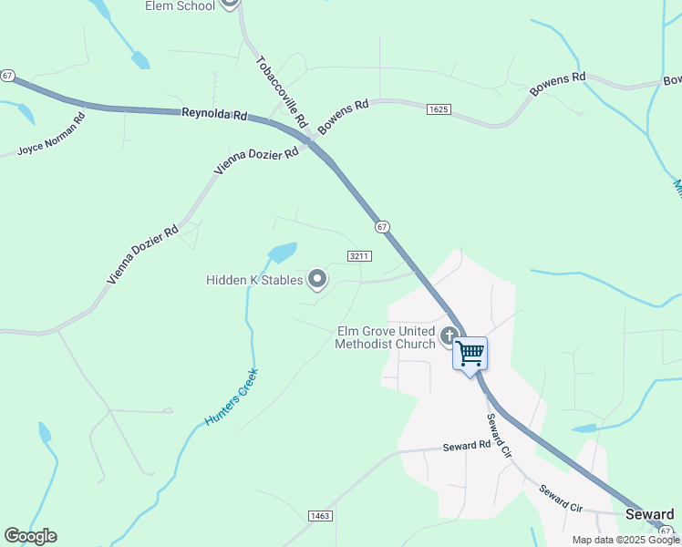 map of restaurants, bars, coffee shops, grocery stores, and more near 4730 Penrose Road in Forsyth County