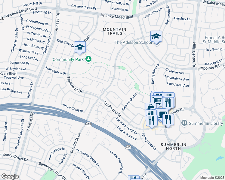 map of restaurants, bars, coffee shops, grocery stores, and more near 9856 Piper Glen Place in Las Vegas