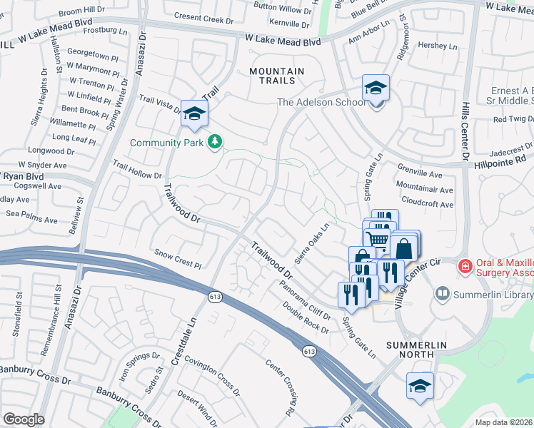 map of restaurants, bars, coffee shops, grocery stores, and more near 2000 Aspen Oak Street in Las Vegas