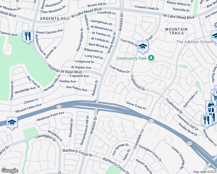 map of restaurants, bars, coffee shops, grocery stores, and more near 10249 Copparo Place in Las Vegas