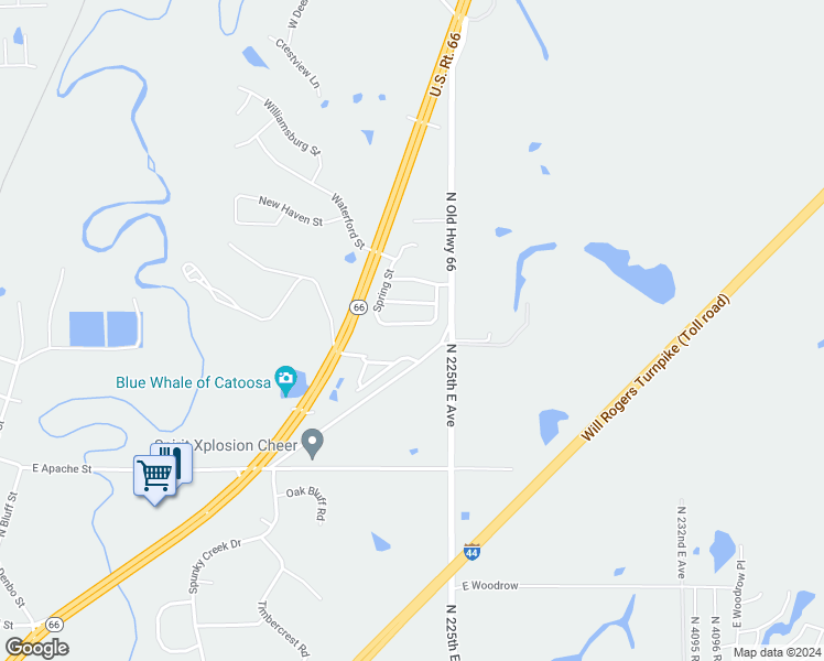 map of restaurants, bars, coffee shops, grocery stores, and more near 950 River Crossing in Catoosa