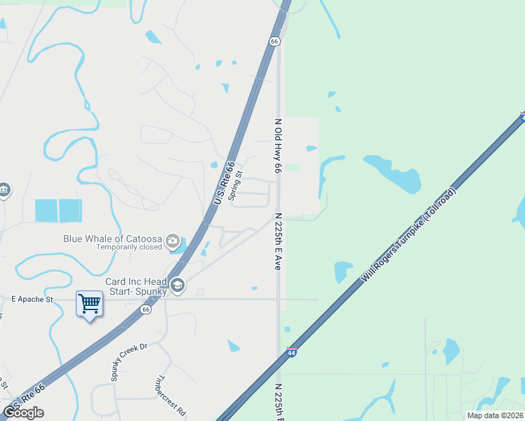 map of restaurants, bars, coffee shops, grocery stores, and more near 976 River Crossing in Catoosa