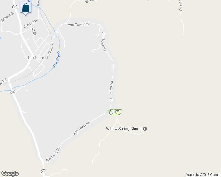 map of restaurants, bars, coffee shops, grocery stores, and more near 384 Jim Town Road in Luttrell