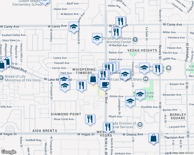map of restaurants, bars, coffee shops, grocery stores, and more near 1623 Marion Bennet Drive in Las Vegas