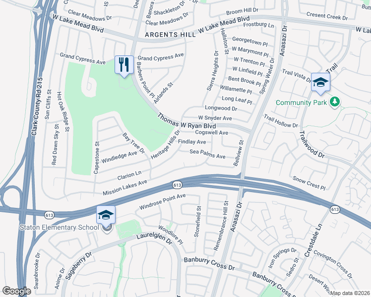 map of restaurants, bars, coffee shops, grocery stores, and more near 10532 Sea Palms Avenue in Las Vegas