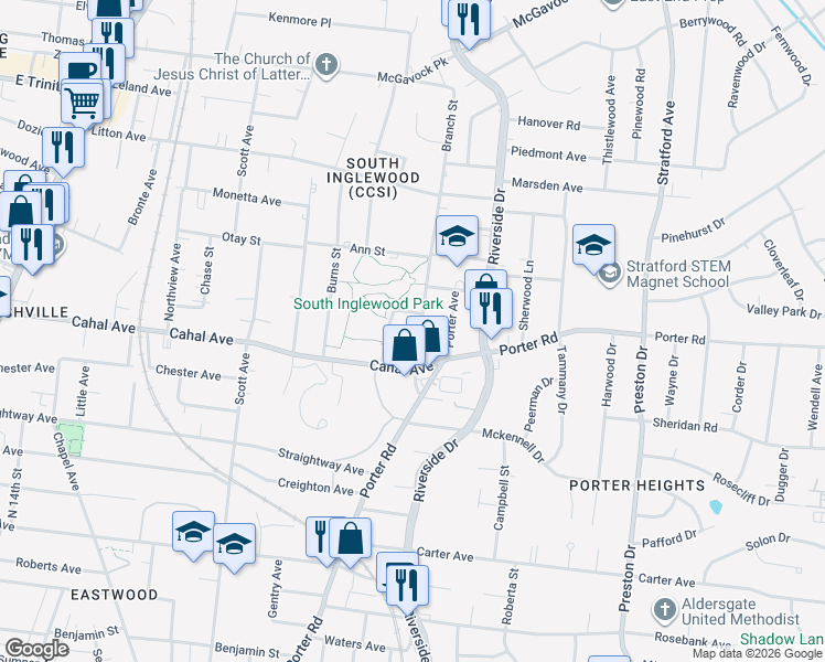 map of restaurants, bars, coffee shops, grocery stores, and more near 1613 Branch Street in Nashville