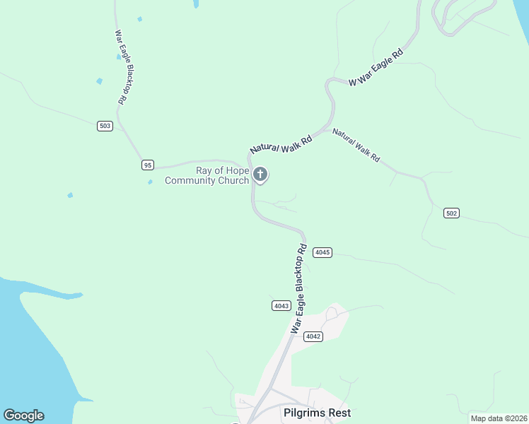 map of restaurants, bars, coffee shops, grocery stores, and more near 22000 War Eagle Blacktop Road in Springdale