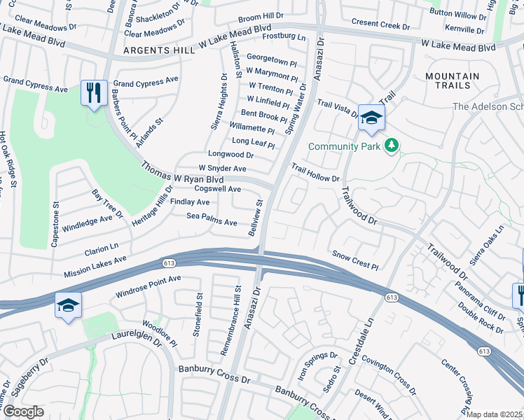 map of restaurants, bars, coffee shops, grocery stores, and more near 2004 Bellview Street in Las Vegas