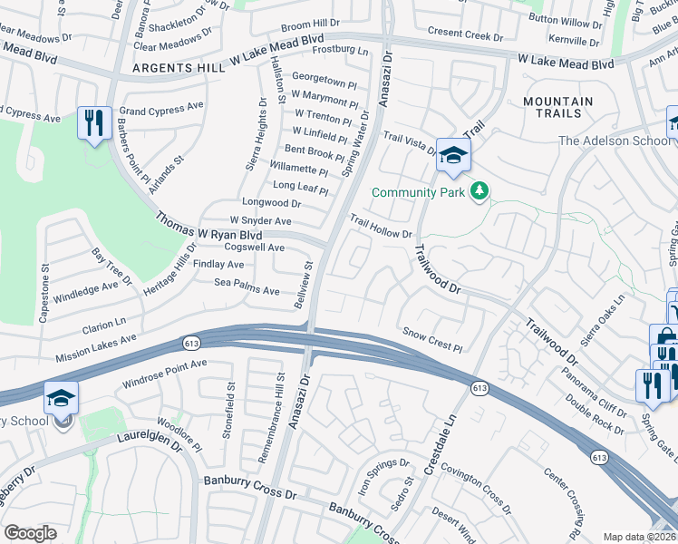 map of restaurants, bars, coffee shops, grocery stores, and more near 10260 Copparo Place in Las Vegas