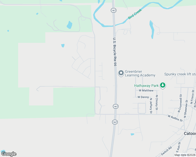 map of restaurants, bars, coffee shops, grocery stores, and more near 19302 Cypress Court in Catoosa