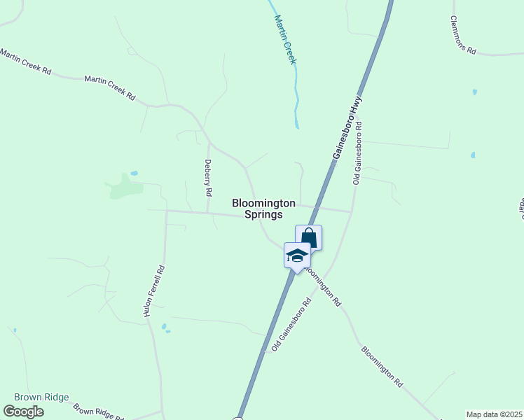 map of restaurants, bars, coffee shops, grocery stores, and more near in Bloomington Springs