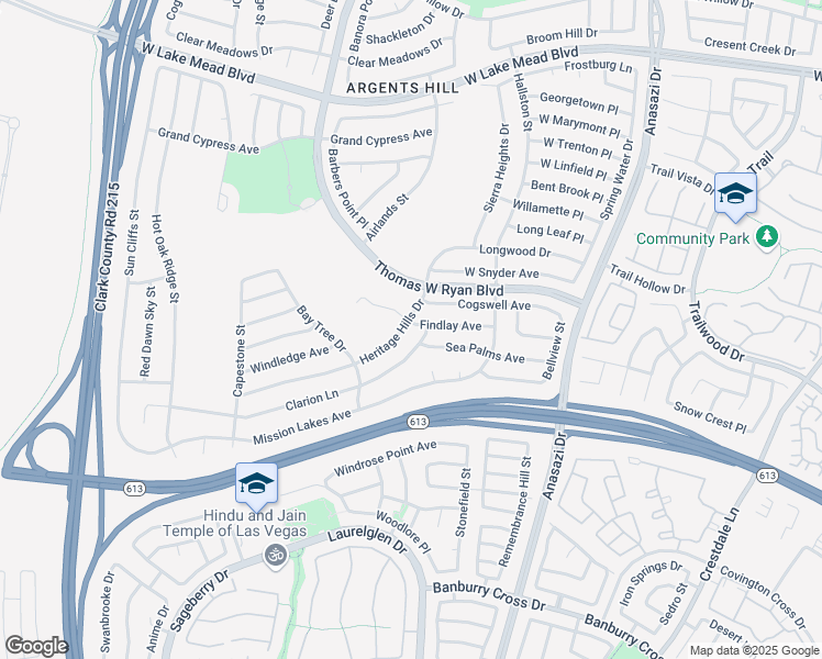 map of restaurants, bars, coffee shops, grocery stores, and more near 10621 Heritage Hills Drive in Las Vegas