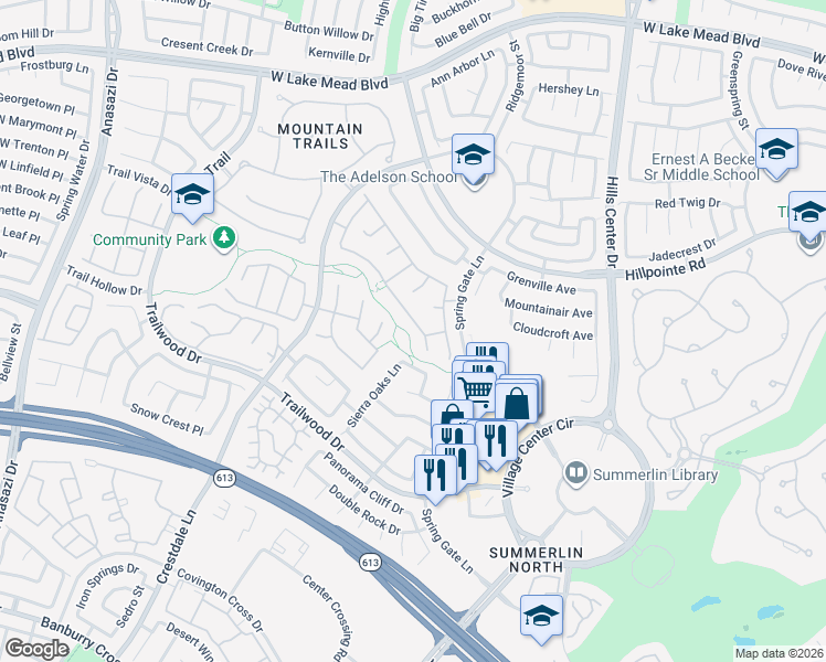 map of restaurants, bars, coffee shops, grocery stores, and more near 2021 Scarlet Rose Drive in Las Vegas