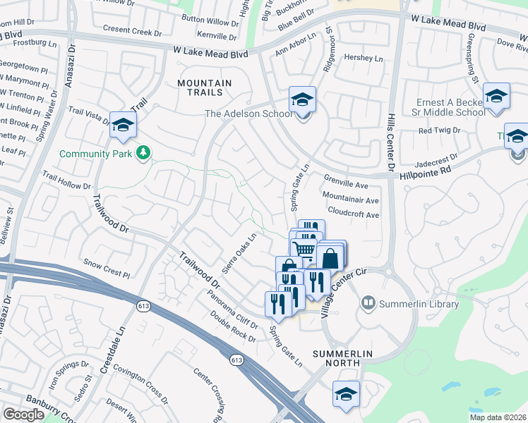 map of restaurants, bars, coffee shops, grocery stores, and more near 2021 Scarlet Rose Drive in Las Vegas