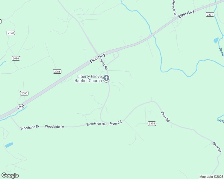 map of restaurants, bars, coffee shops, grocery stores, and more near 233 Top Road in North Wilkesboro