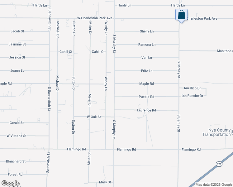 map of restaurants, bars, coffee shops, grocery stores, and more near 1581 South Murphy Street in Pahrump