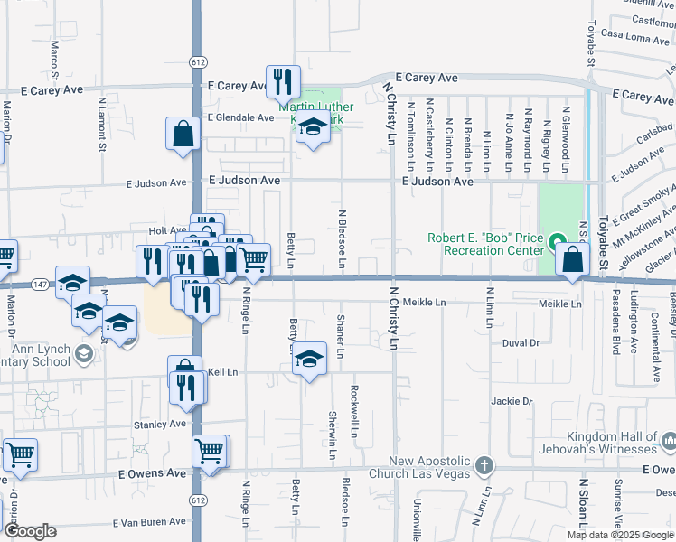 map of restaurants, bars, coffee shops, grocery stores, and more near 5370 East Lake Mead Boulevard in Las Vegas