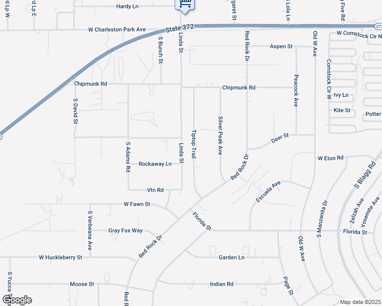 map of restaurants, bars, coffee shops, grocery stores, and more near 1580 Tiptop Trail in Pahrump