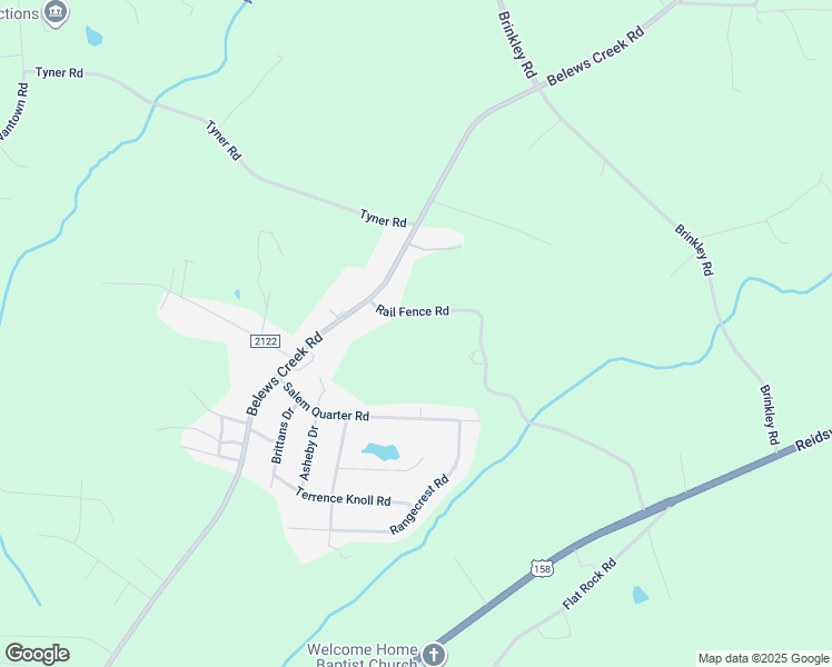 map of restaurants, bars, coffee shops, grocery stores, and more near Rail Fence Road in Belews Creek