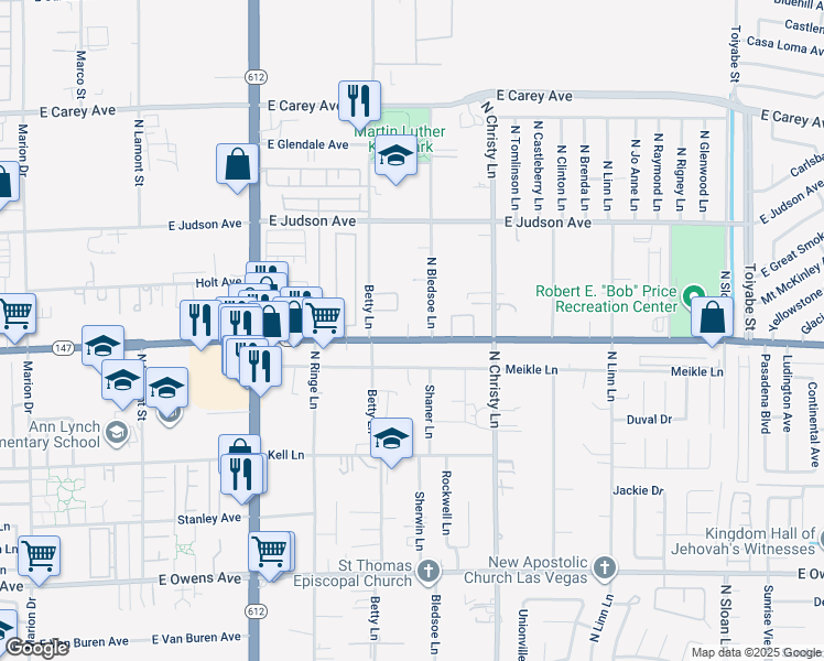 map of restaurants, bars, coffee shops, grocery stores, and more near 5370 East Lake Mead Boulevard in Las Vegas