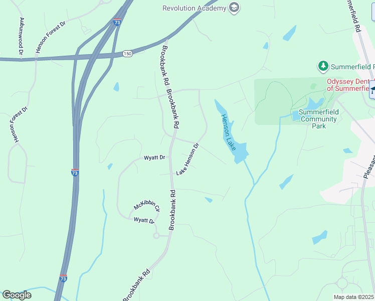 map of restaurants, bars, coffee shops, grocery stores, and more near 5900 Mary Hall Court in Summerfield