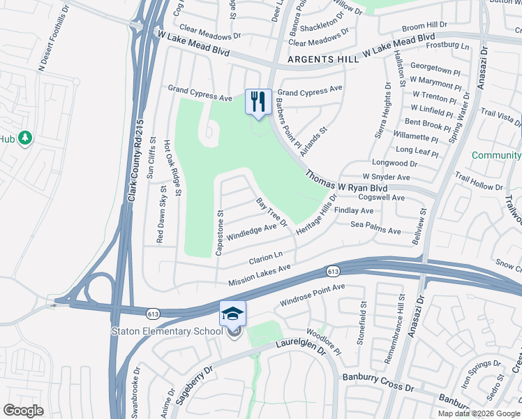 map of restaurants, bars, coffee shops, grocery stores, and more near 10704 Dover Creek Avenue in Las Vegas