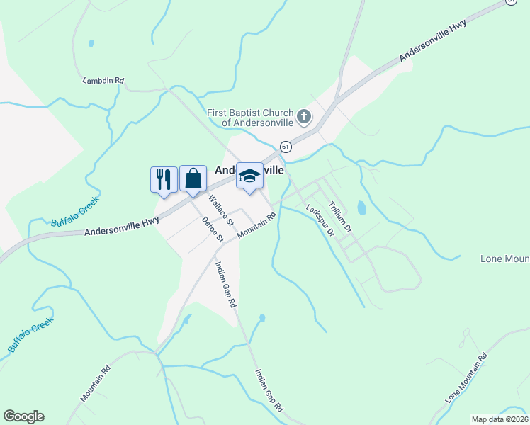 map of restaurants, bars, coffee shops, grocery stores, and more near 1943 Mountain Road in Andersonville