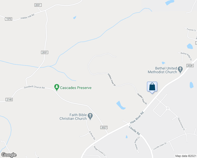 map of restaurants, bars, coffee shops, grocery stores, and more near 7345 Hidden View Drive in Oak Ridge